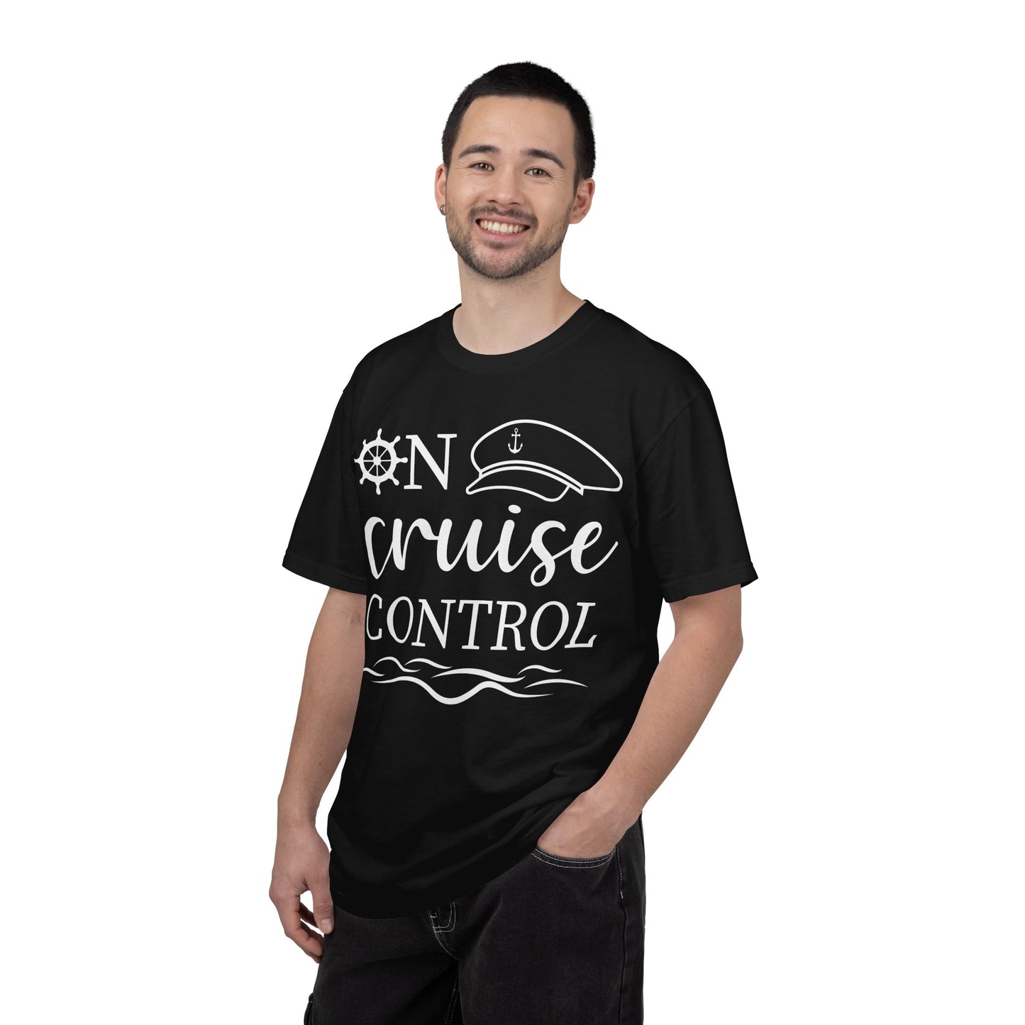 On Cruise Control Shirt - Nautical Captain Hat and Ship Wheel Design Comfort - View 4 - Best Cruise Shirts