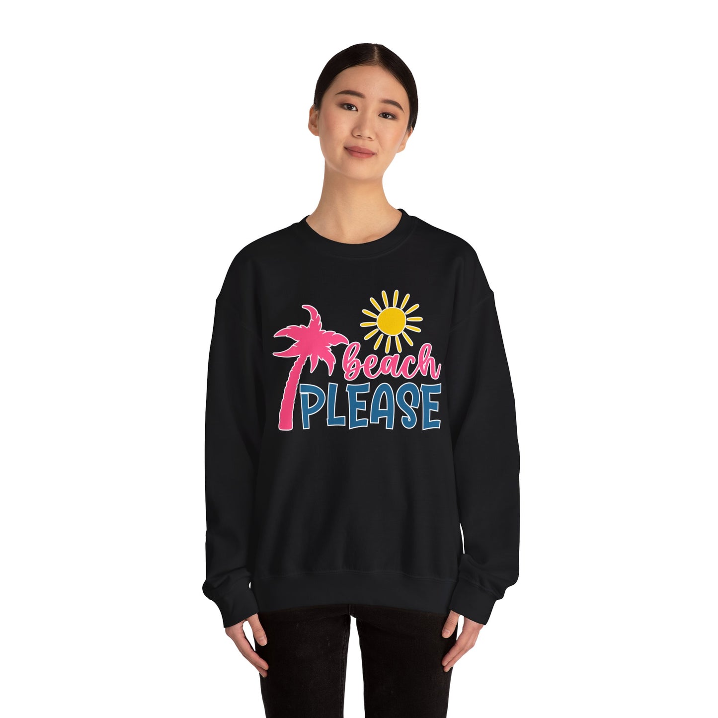 Beach Please Shirt - Tropical Palm Tree and Sun Funny Summer Tee Sweatshirt - View 4 - Best Cruise Shirts