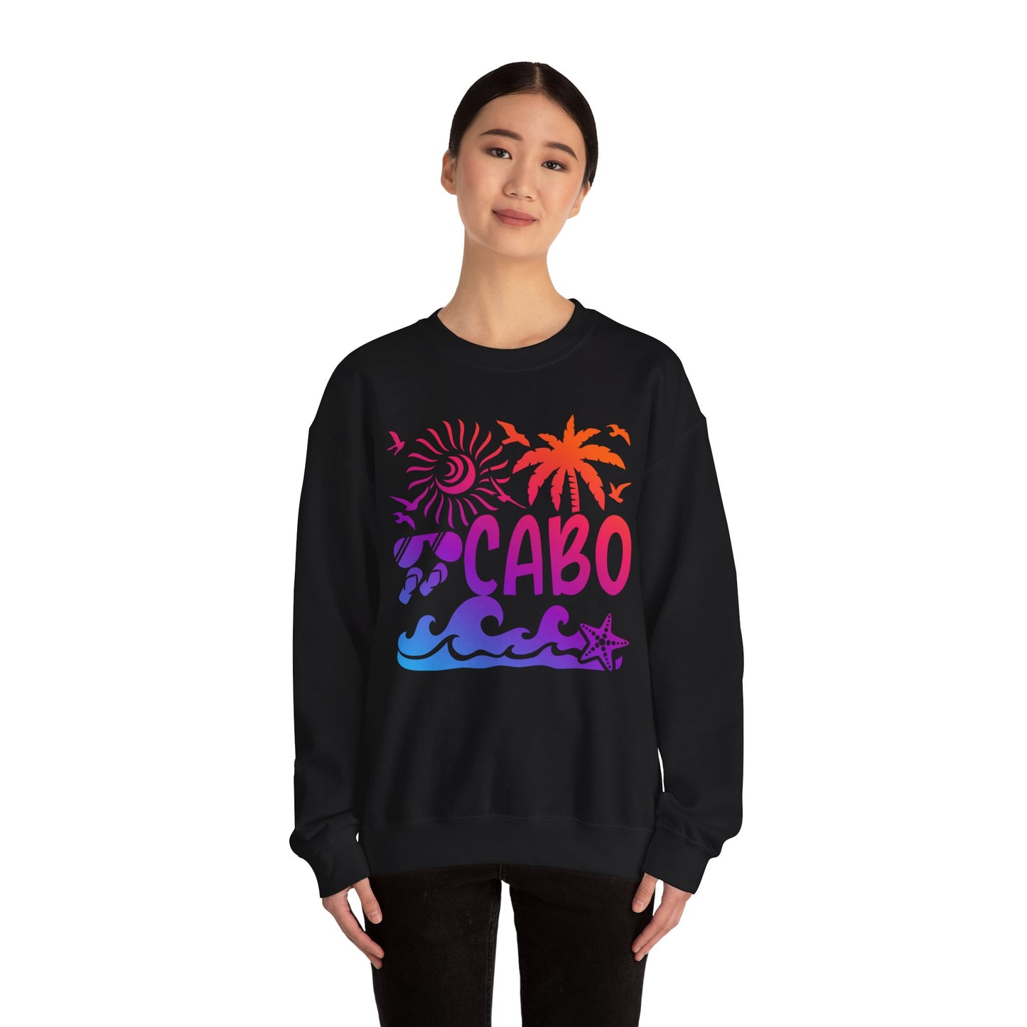 Cabo San Lucas Shirt - Tropical Sunset Palm Beach Vacation Graphic Tee Sweatshirt - View 4 - Best Cruise Shirts