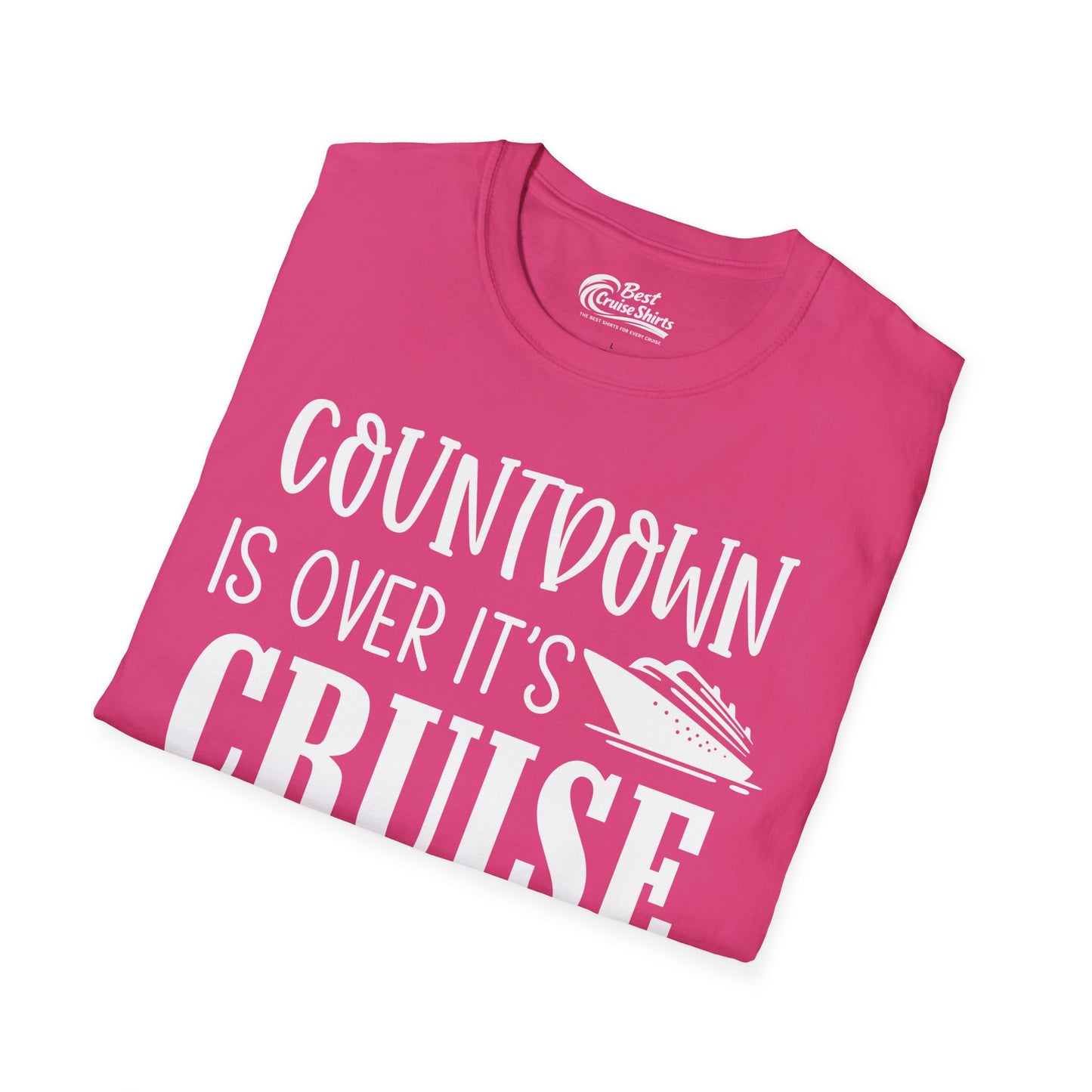 Countdown Is Over It’s Cruise Time Bold Ship Graphic Shirt — T-Shirt