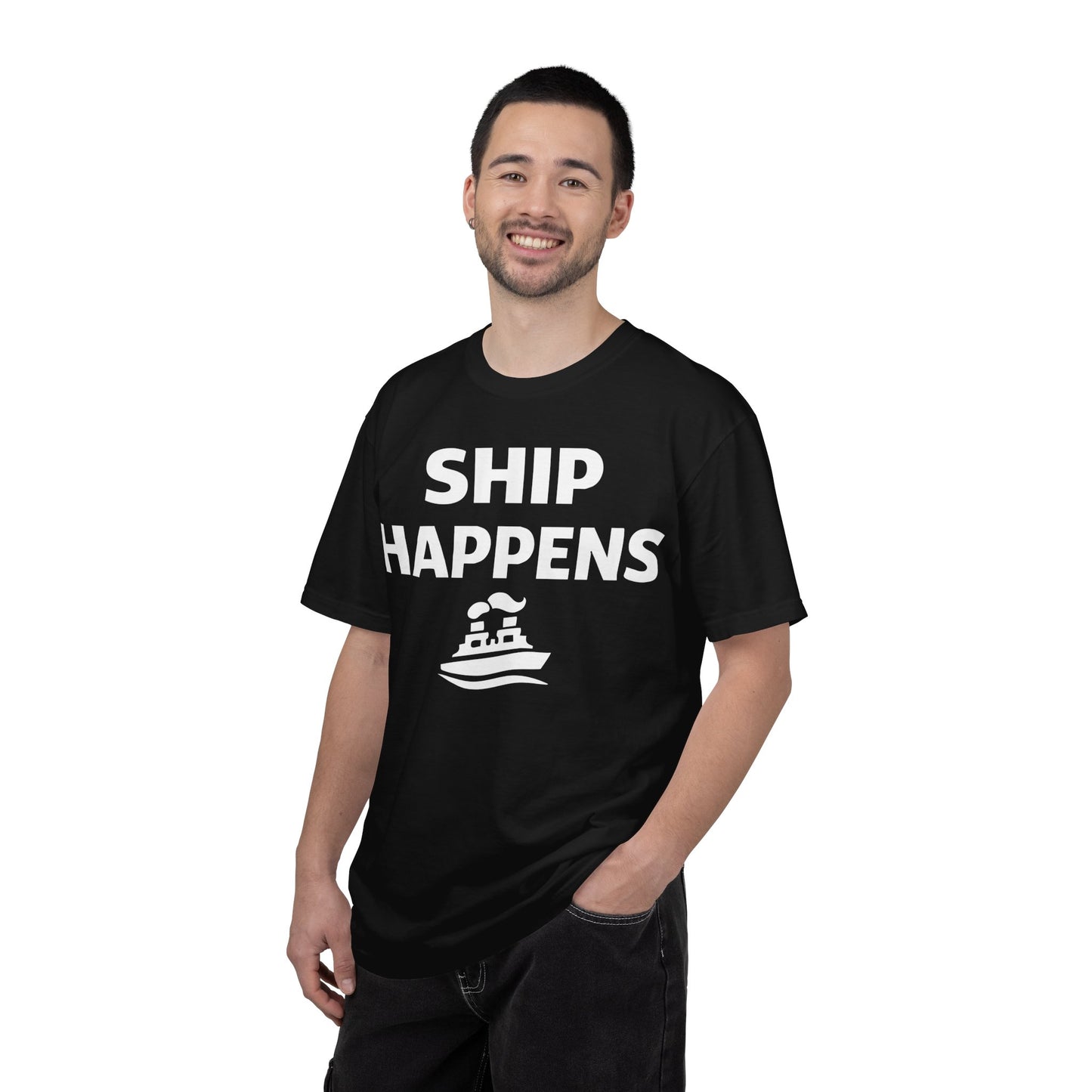 Ship Happens Shirt - Funny Cruise Ship Pun Tee With Simple Ship Graphic Comfort - View 4 - Best Cruise Shirts