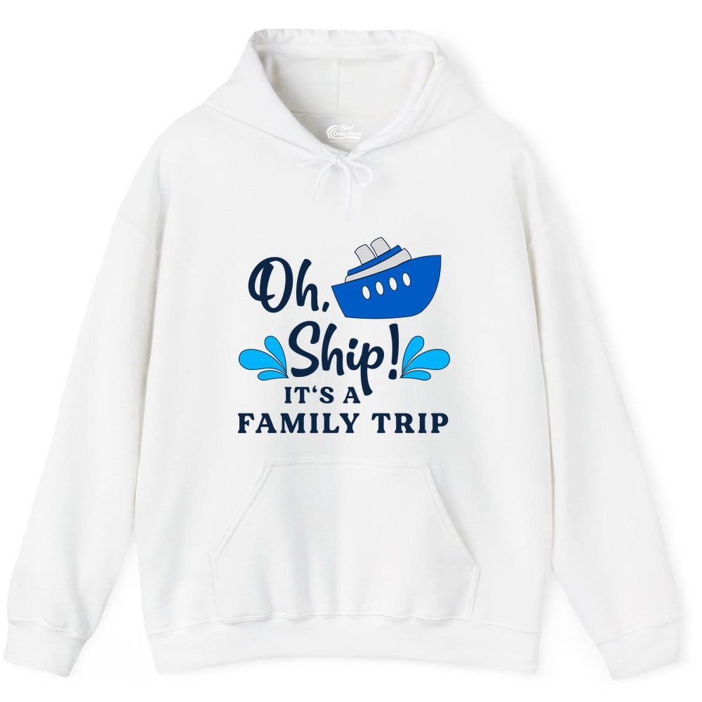 Family Cruise Shirt - Funny Cruise Trip Tee for Vacation Groups (Hoodie) in White - Oh Ship Funny Family Cruise Trip Shirt Nautical Vacation Design