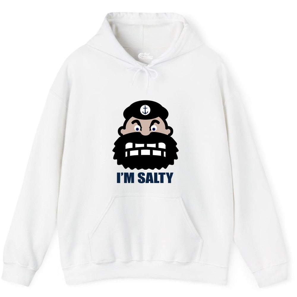 Im Salty Sailor Shirt - Nautical Humor Apparel - Funny Anchor Tee (Hoodie) in White - Im Salty Sailor Cartoon Shirt - Funny Nautical Pun Anchor Tee