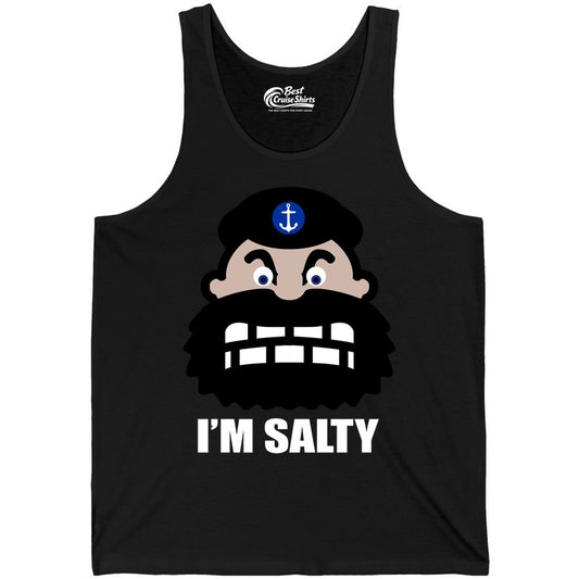Im Salty Sailor Shirt - Nautical Humor Apparel - Funny Anchor Tee (Tank Top) in Black - Im Salty Sailor Cartoon Shirt - Funny Nautical Pun Anchor Tee