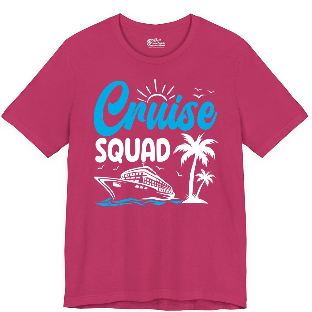 Cruise Squad Shirt - Tropical Group Cruise Tee for Caribbean Trips (Premium Tee) in Berry - Cruise Squad Shirt - Tropical Group Vacation Nautical Island Design
