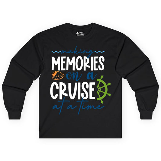 Making Memories Cruise Shirt - Nautical Cruise Vacation Apparel (Long Sleeve) in Black - Making Memories on a Cruise Nautical Family Vacation Shirt