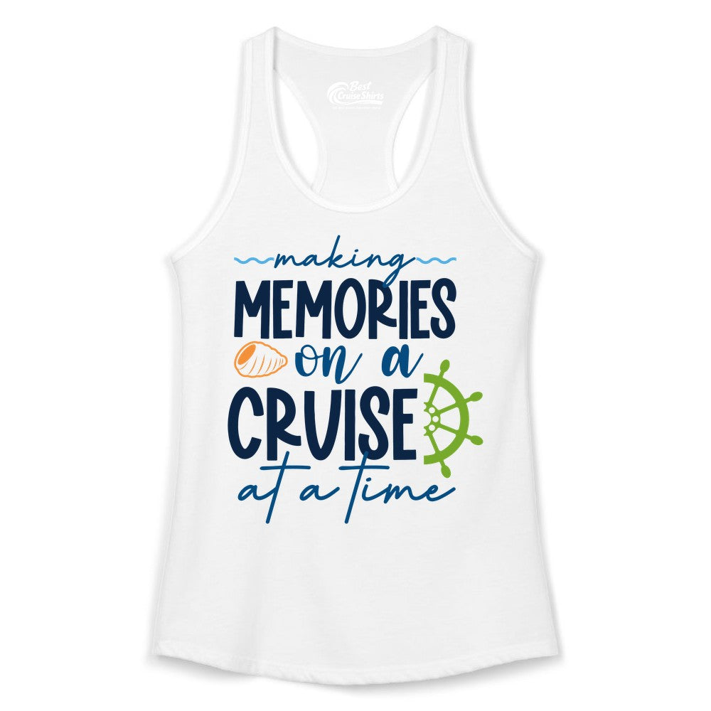 Making Memories Cruise Shirt - Nautical Cruise Vacation Apparel (Ladies Tank) in White - Making Memories on a Cruise Nautical Family Vacation Shirt