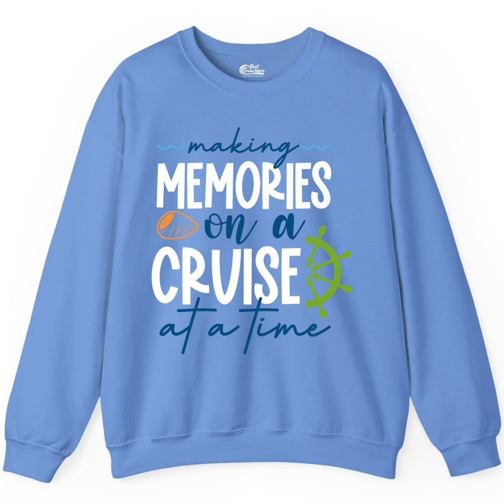 Making Memories Cruise Shirt - Nautical Cruise Vacation Apparel (Sweatshirt) in Carolina Blue - Making Memories on a Cruise Nautical Family Vacation Shirt