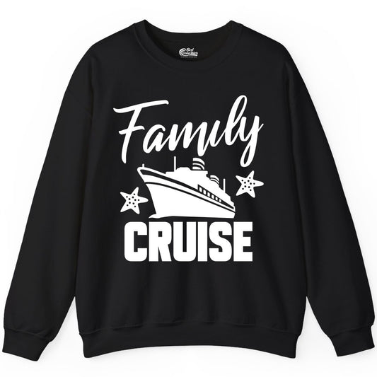 Family Cruise Shirt - Matching Cruise Vacation Apparel with Starfish (Sweatshirt) in Black - Family Cruise Shirt - Cruise Ship and Starfish Matching Family Tee
