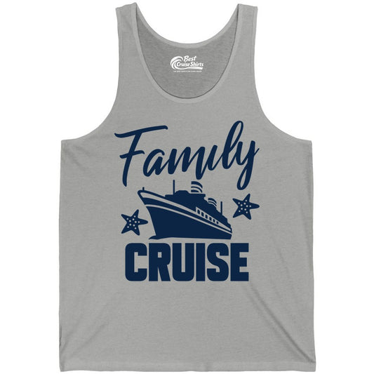 Family Cruise Shirt - Matching Cruise Vacation Apparel with Starfish (Tank Top) in Athletic Heather - Family Cruise Shirt - Cruise Ship and Starfish Matching Family Tee
