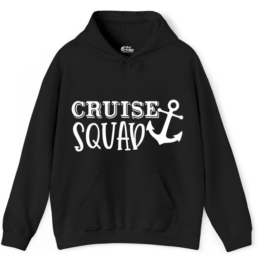 Cruise Squad Shirt - Nautical Cruise Group Matching Anchor Shirts (Hoodie) in Black - Cruise Squad Nautical Anchor Group Cruise Matching Shirt