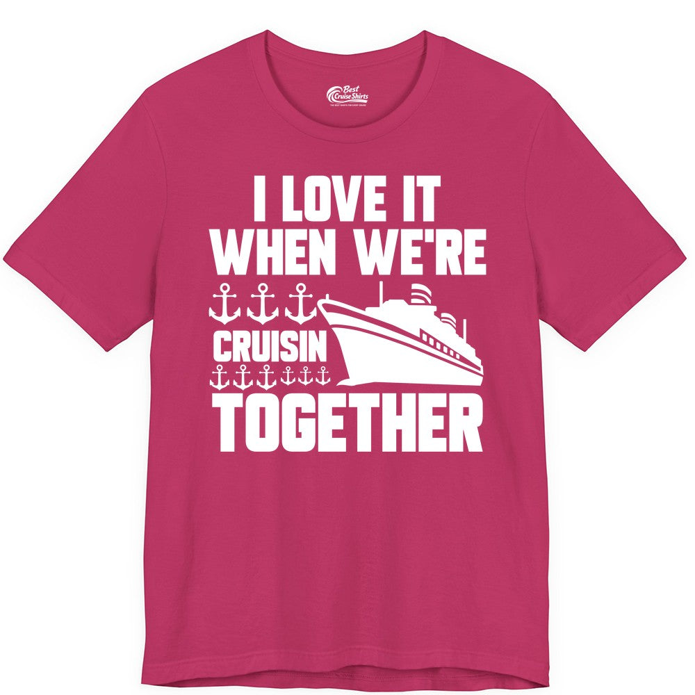 Cruising Together Shirt - Nautical Cruise Shirt for Couples & Groups (Premium Tee) in Berry - Cruisin Together Nautical Anchors Group Cruise Ship Shirt