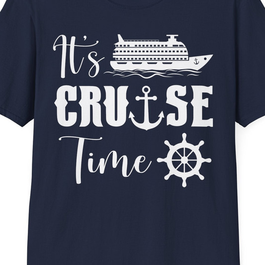 It’s Cruise Time Shirt T-Shirt – Navy – Best Cruise Shirts Close Up