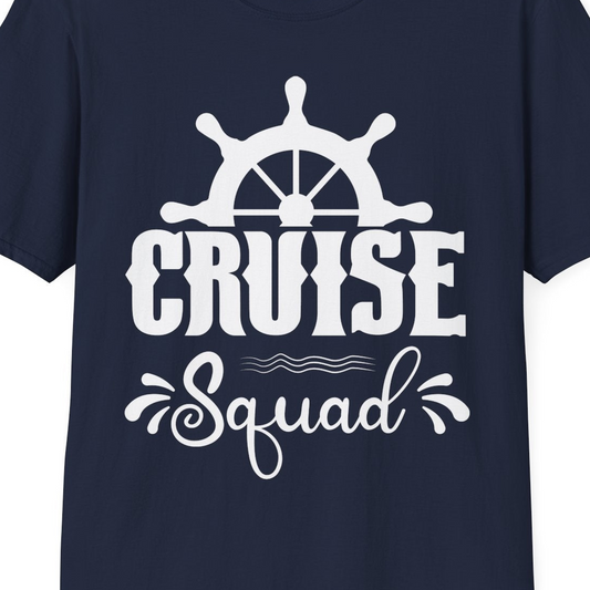 Cruise Squad Shirt T-Shirt – Navy – Best Cruise Shirts Close Up