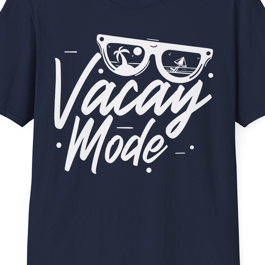 Vacay Mode Shirt T-Shirt – Navy – Best Cruise Shirts Close Up
