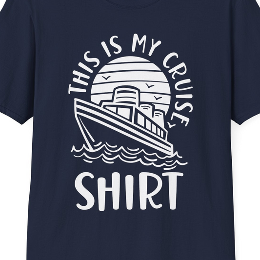 This Is My Cruise Shirt T-Shirt – Navy – Best Cruise Shirts Close Up