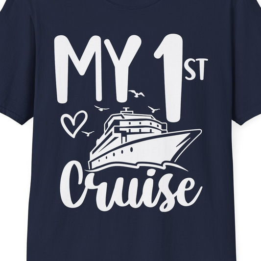 My First Cruise Shirt T-Shirt – Navy – Best Cruise Shirts Close Up