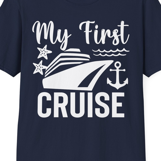 My First Cruise Shirt T-Shirt – Navy – Best Cruise Shirts Close Up