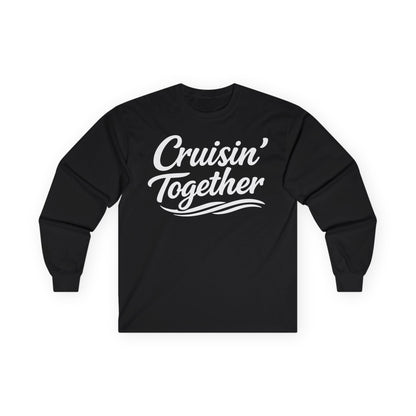 Cruisin Together Group Unity Shirt with Bold Script and Wave Design Long Sleeve - View 3 - Best Cruise Shirts