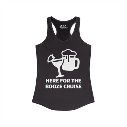Here For The Booze Cruise Funny Drinking Team Party Shirt Ladies Tank - View 2 - Best Cruise Shirts