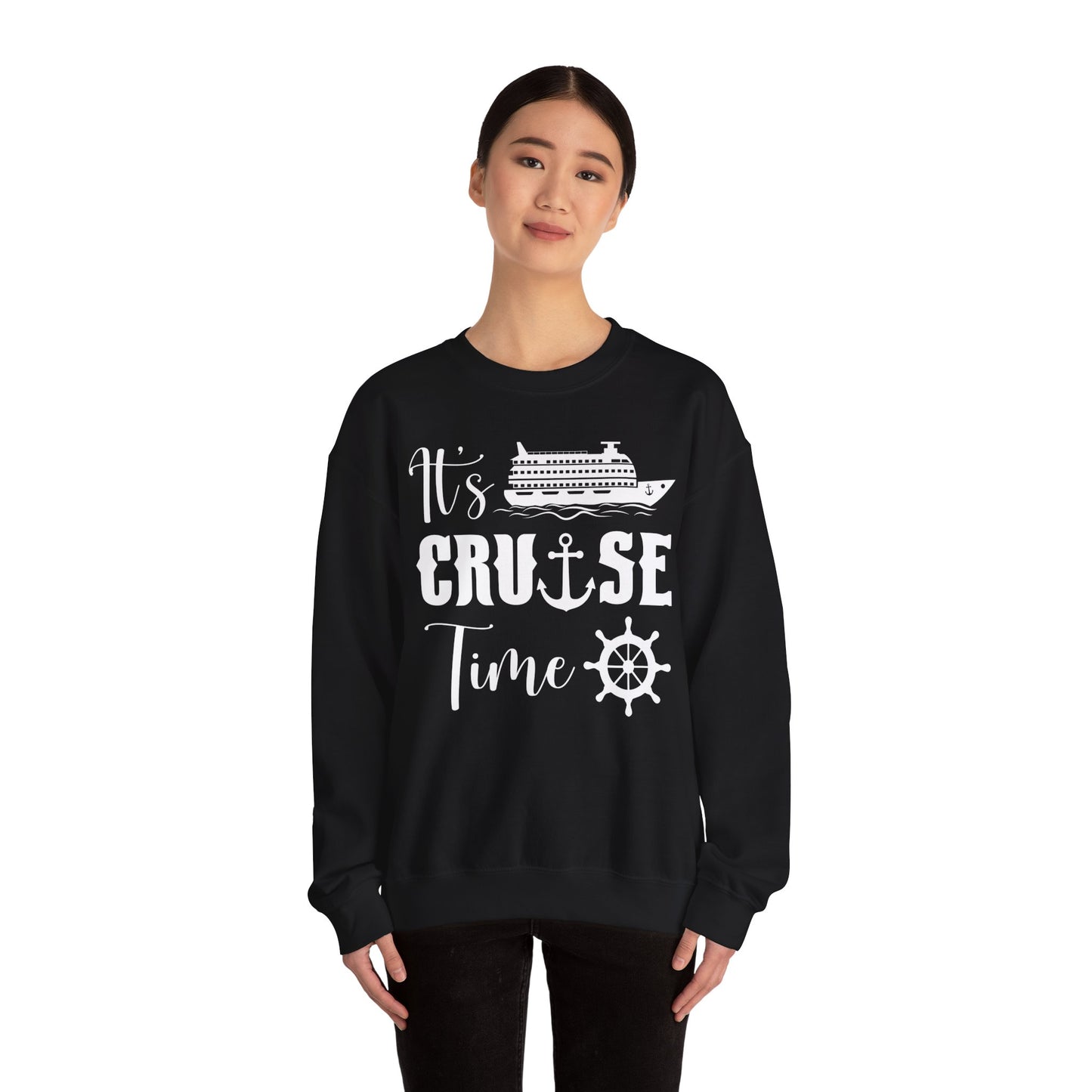 It’s Cruise Time Shirt - Nautical Ship Anchor Wheel Bold Graphic Sweatshirt - View 13 - Best Cruise Shirts