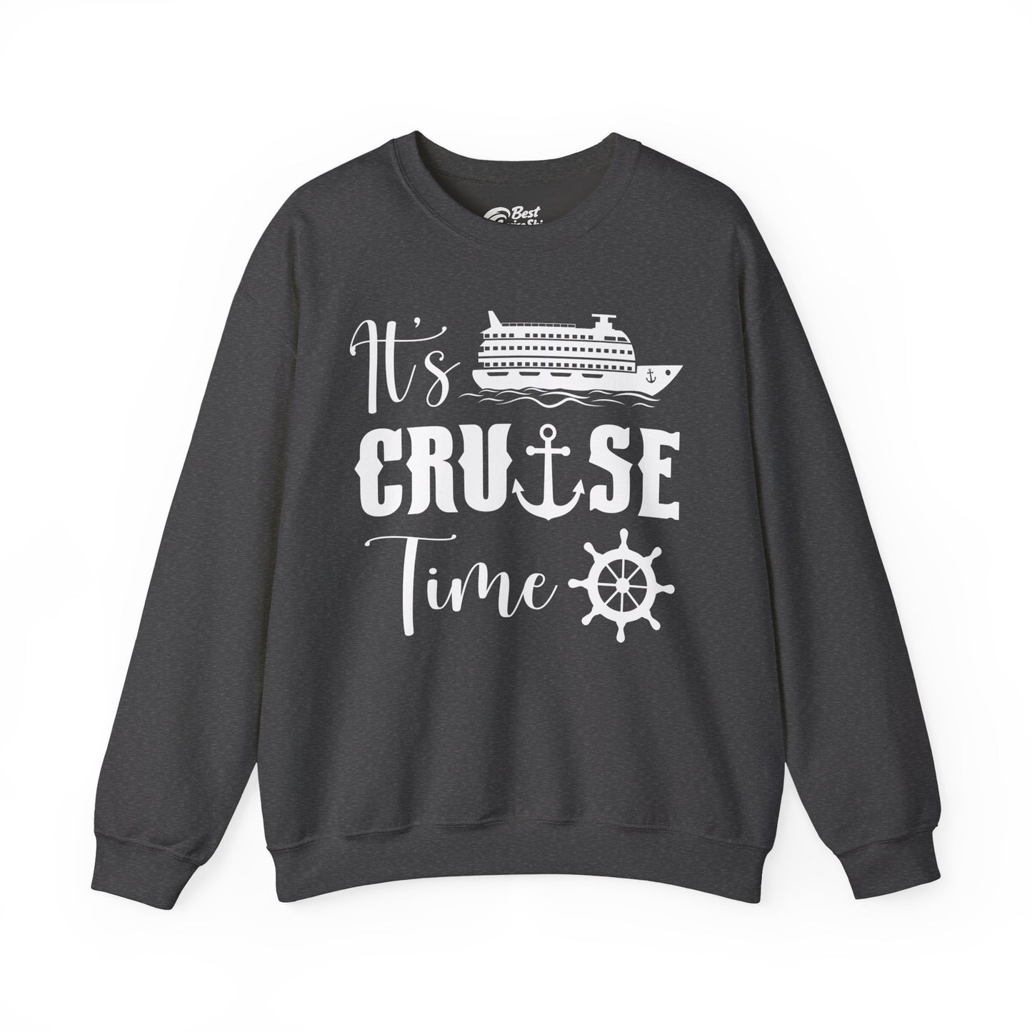 It’s Cruise Time Shirt - Nautical Ship Anchor Wheel Bold Graphic Sweatshirt - View 6 - Best Cruise Shirts