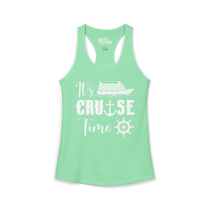 It’s Cruise Time Shirt - Nautical Ship Anchor Wheel Bold Graphic Ladies Tank - View 4 - Best Cruise Shirts