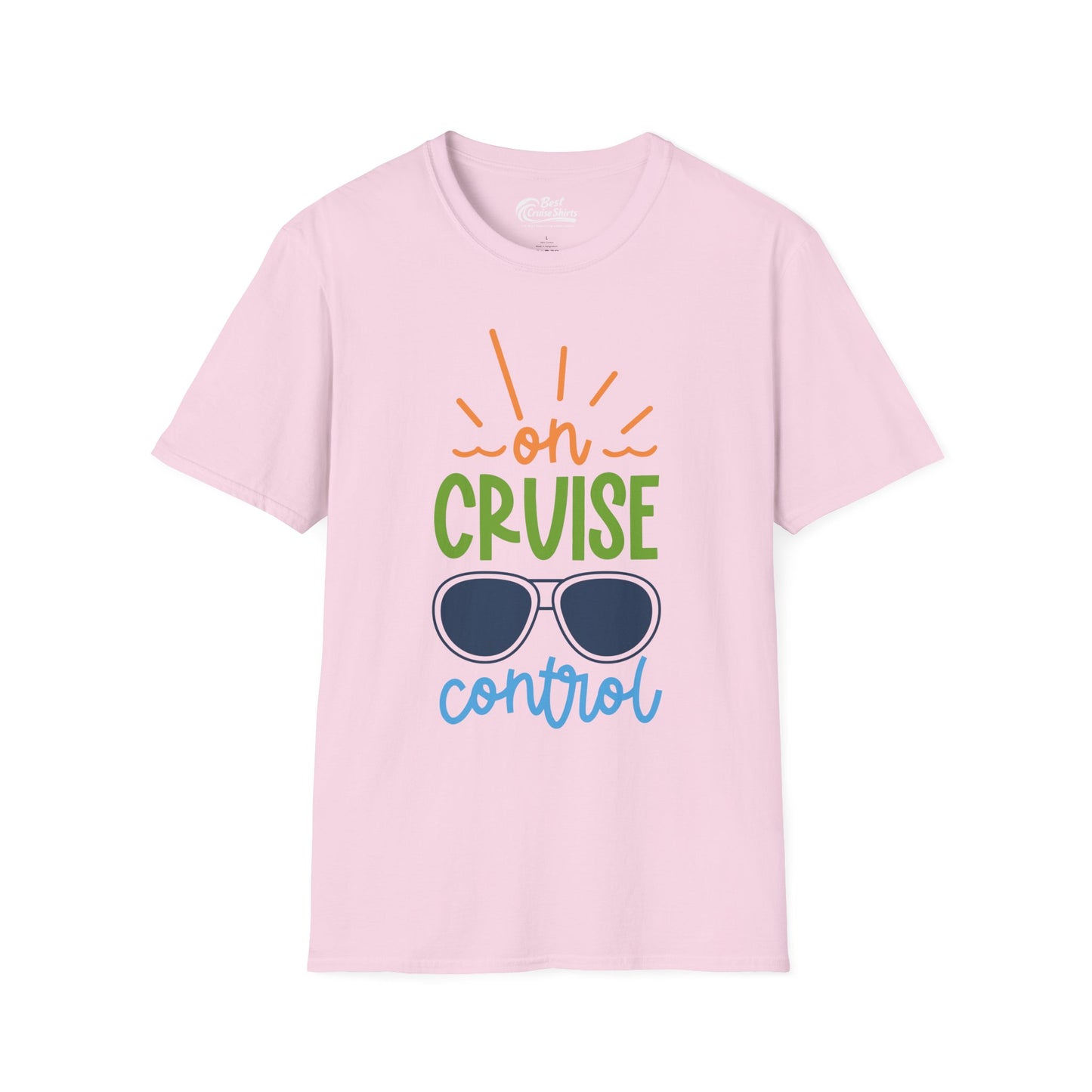 On Cruise Control Shirt - Bold Sunglasses Vacation Relaxation Design — T-Shirt