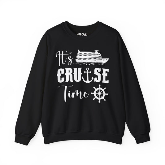 It’s Cruise Time Shirt - Nautical Ship Anchor Wheel Bold Graphic Sweatshirt - View 2 - Best Cruise Shirts