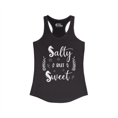 Salty But Sweet Seahorse Ocean Beach Shirt - Whimsical Summer Tee Ladies Tank - View 2 - Best Cruise Shirts