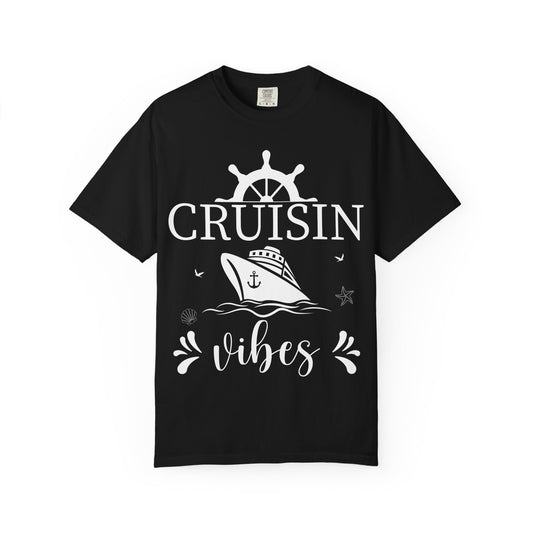 Cruisin Vibes Nautical Ocean Adventure Shirt - Bold Line Art Design Comfort - Best Cruise Shirts