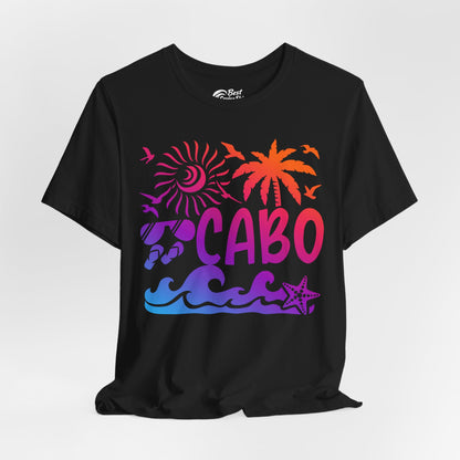 Cabo San Lucas Shirt - Tropical Sunset Palm Beach Vacation Graphic Tee Premium Tee - View 4 - Best Cruise Shirts