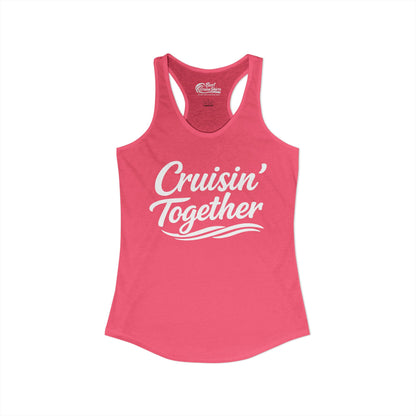 Cruisin Together Group Unity Shirt with Bold Script and Wave Design Ladies Tank - View 10 - Best Cruise Shirts
