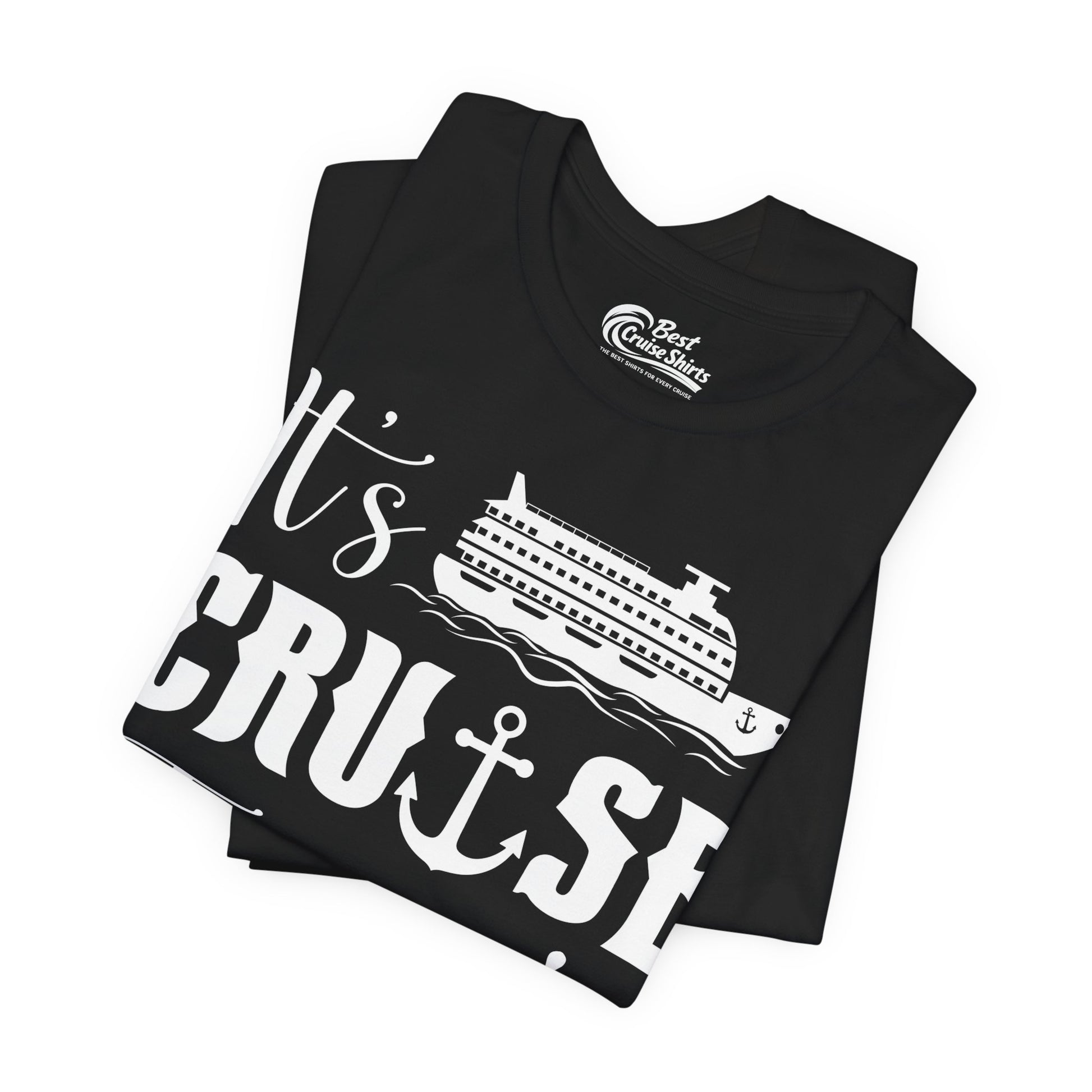 It’s Cruise Time Shirt - Nautical Ship Anchor Wheel Bold Graphic Premium Tee - View 3 - Best Cruise Shirts