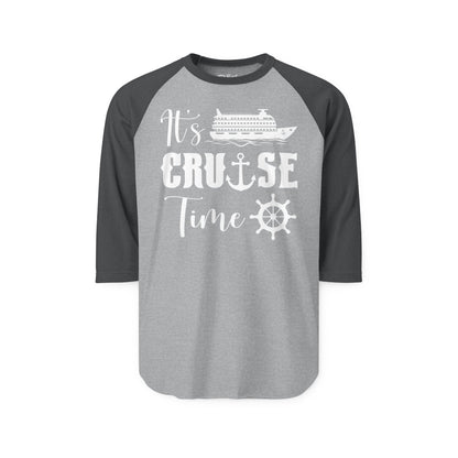 It’s Cruise Time Shirt - Nautical Ship Anchor Wheel Bold Graphic 3/4 Sleeve - View 3 - Best Cruise Shirts