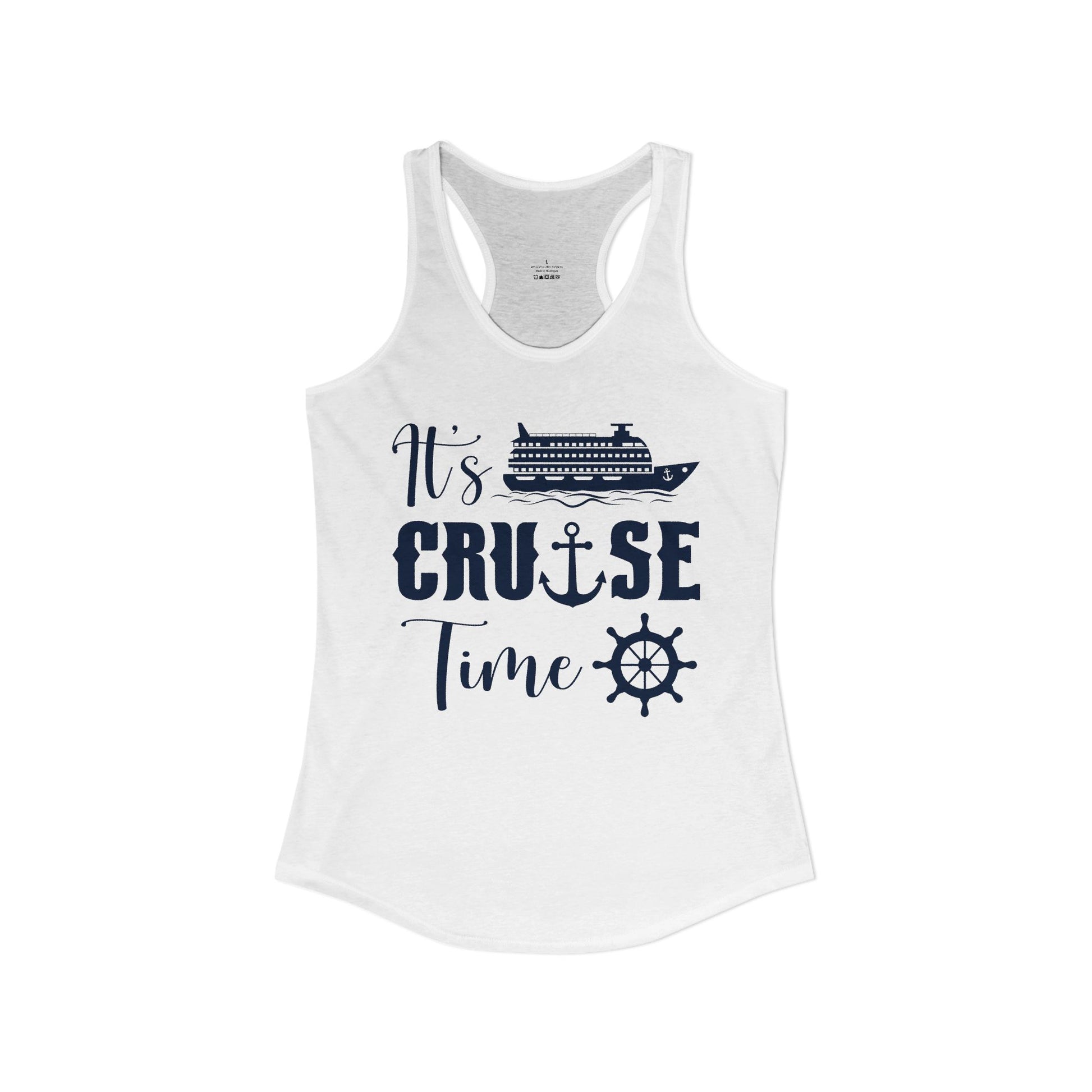 It’s Cruise Time Shirt - Nautical Ship Anchor Wheel Bold Graphic Ladies Tank - View 13 - Best Cruise Shirts