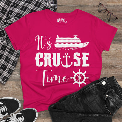 It’s Cruise Time Shirt - Nautical Ship Anchor Wheel Bold Graphic Ladies Tee - View 24 - Best Cruise Shirts