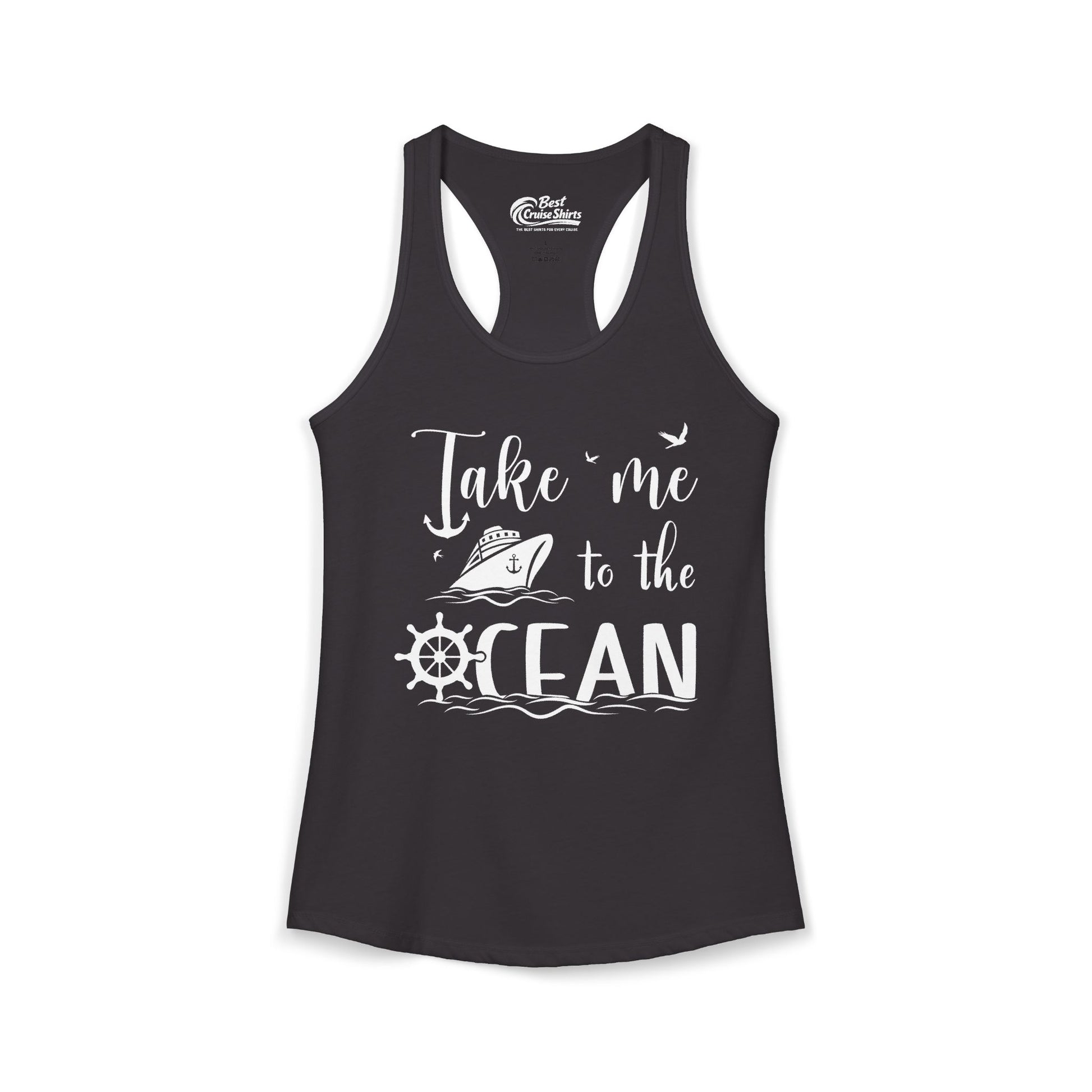 Take Me to the Ocean Nautical Cruise Ship Anchor Wheel Shirt Ladies Tank - Best Cruise Shirts