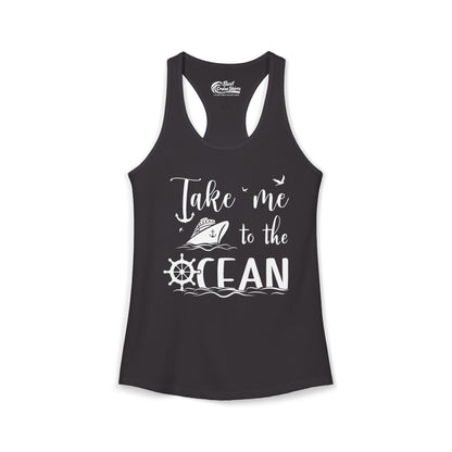 Take Me to the Ocean Nautical Cruise Ship Anchor Wheel Shirt Ladies Tank - Best Cruise Shirts