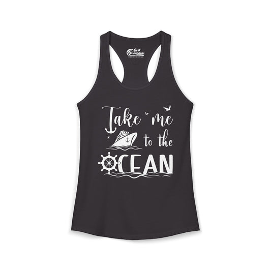 Take Me to the Ocean Nautical Cruise Ship Anchor Wheel Shirt Ladies Tank - Best Cruise Shirts