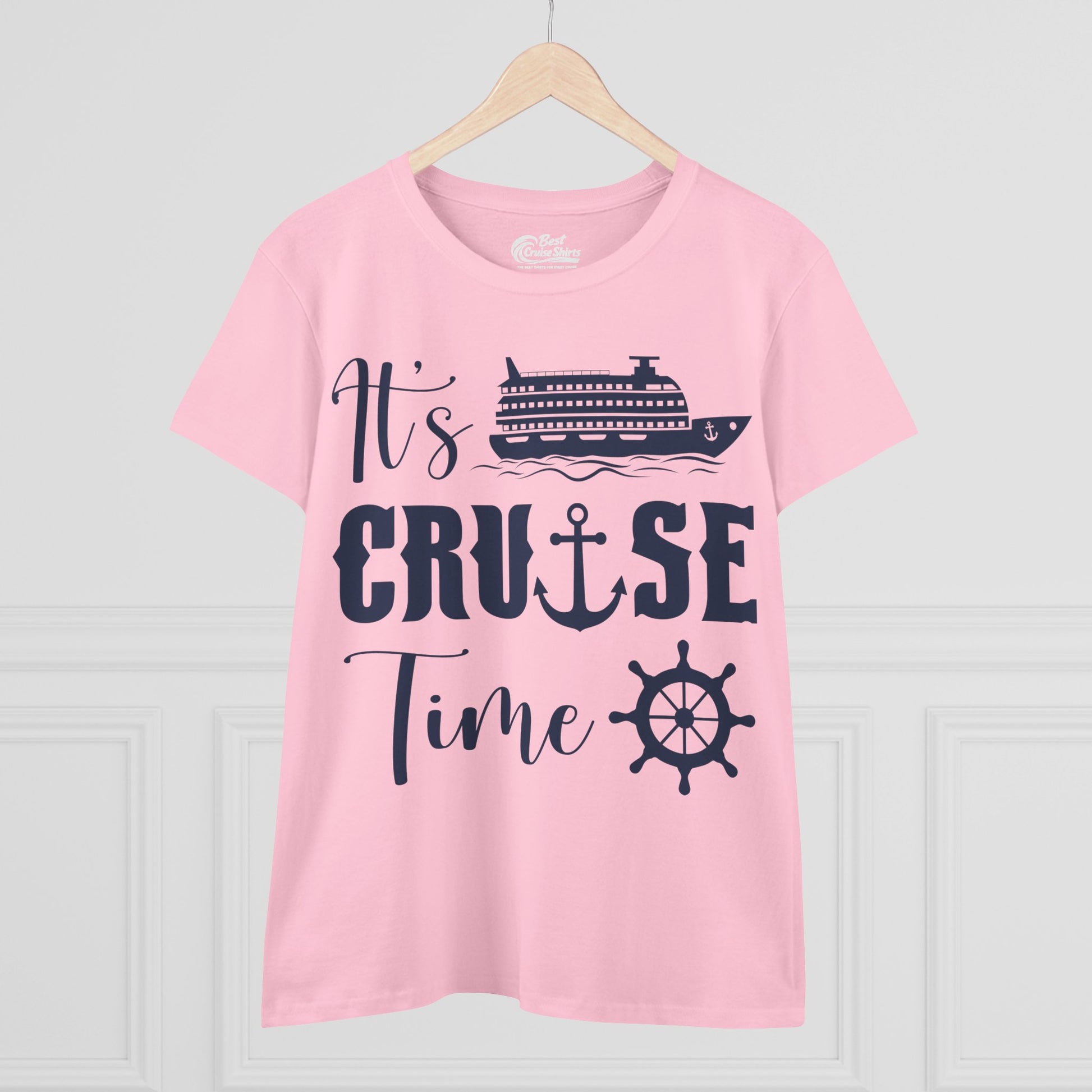 It’s Cruise Time Shirt - Nautical Ship Anchor Wheel Bold Graphic Ladies Tee - View 20 - Best Cruise Shirts