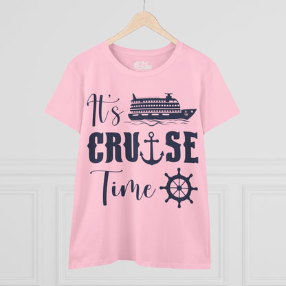 It’s Cruise Time Shirt - Nautical Ship Anchor Wheel Bold Graphic Ladies Tee - View 20 - Best Cruise Shirts