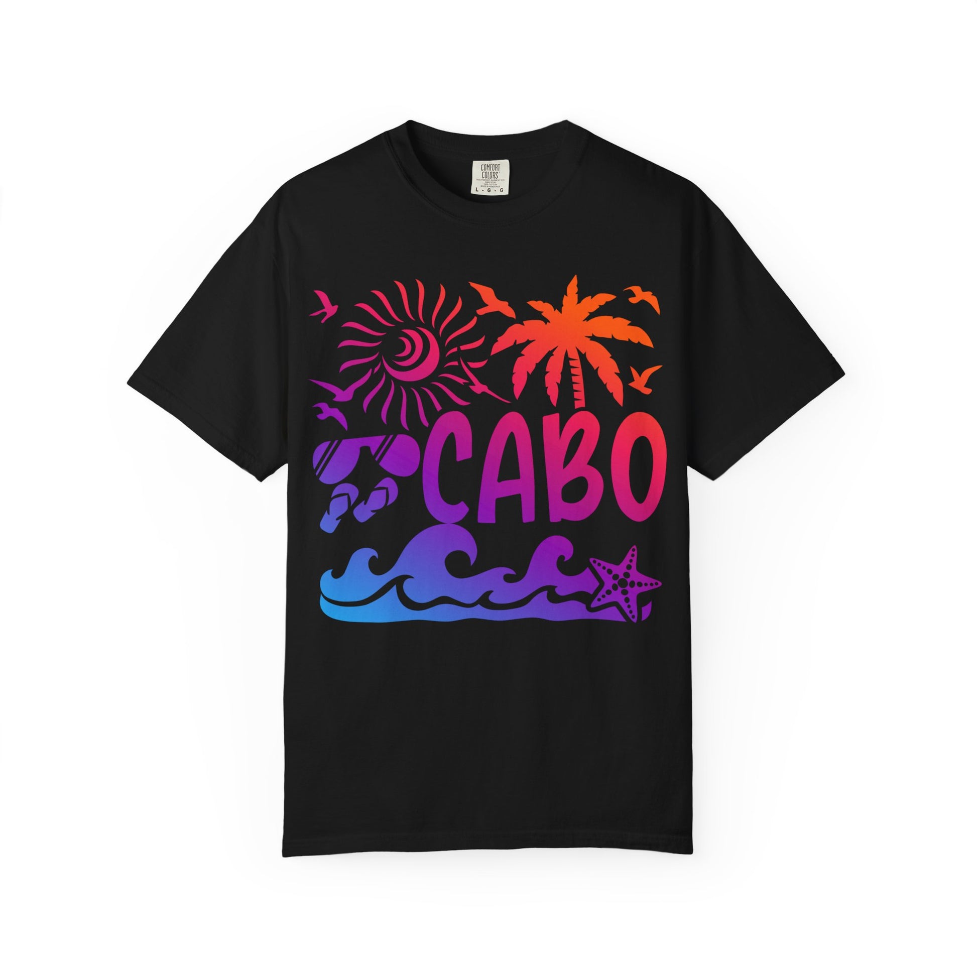 Cabo San Lucas Shirt - Tropical Sunset Palm Beach Vacation Graphic Tee Comfort - Best Cruise Shirts