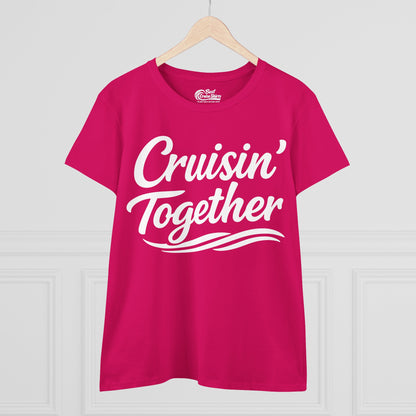 Cruisin Together Group Unity Shirt with Bold Script and Wave Design Ladies Tee - View 23 - Best Cruise Shirts
