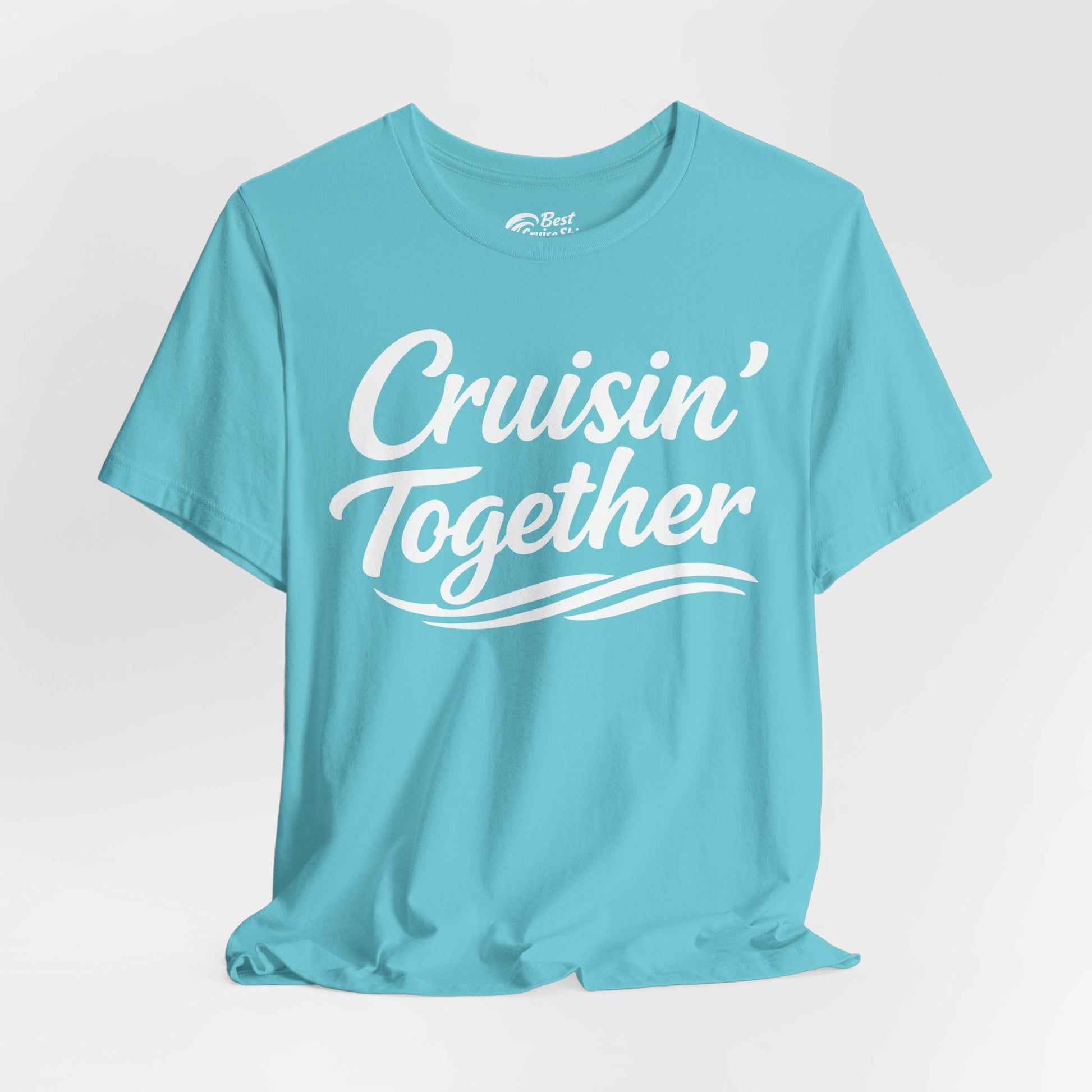 Cruisin Together Group Unity Shirt with Bold Script and Wave Design Premium Tee - View 22 - Best Cruise Shirts