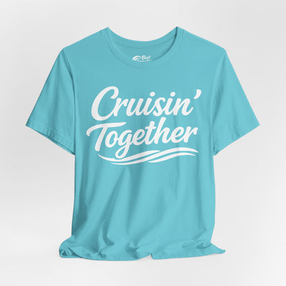 Cruisin Together Group Unity Shirt with Bold Script and Wave Design Premium Tee - View 22 - Best Cruise Shirts