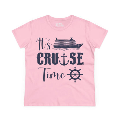 It’s Cruise Time Shirt - Nautical Ship Anchor Wheel Bold Graphic Ladies Tee - View 5 - Best Cruise Shirts
