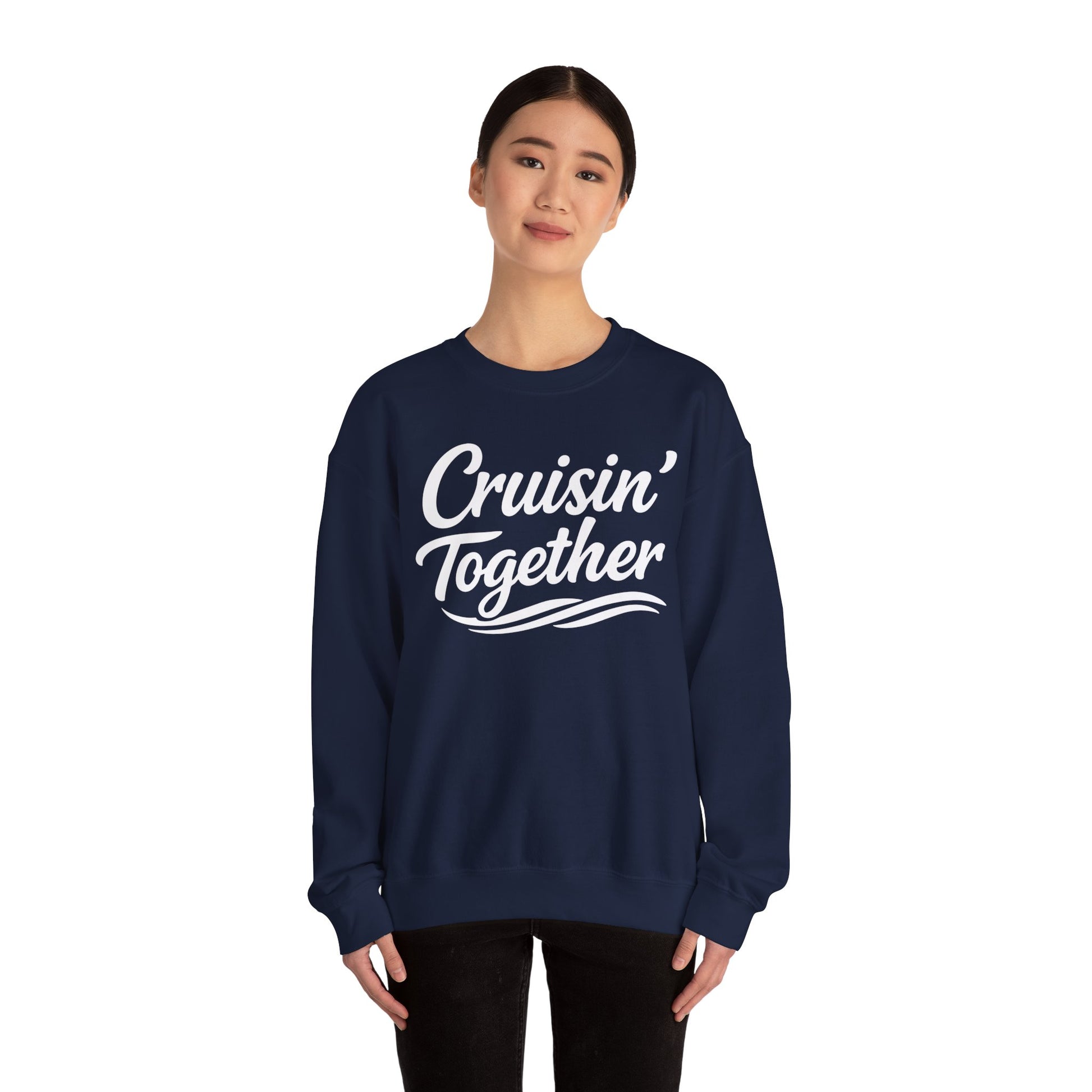 Cruisin Together Group Unity Shirt with Bold Script and Wave Design Sweatshirt - View 33 - Best Cruise Shirts