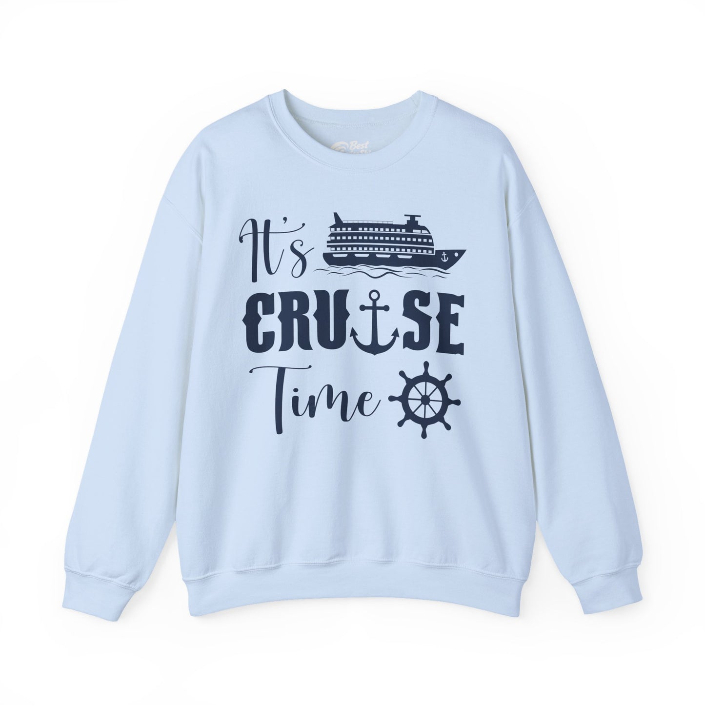 It’s Cruise Time Shirt - Nautical Ship Anchor Wheel Bold Graphic Sweatshirt - View 7 - Best Cruise Shirts