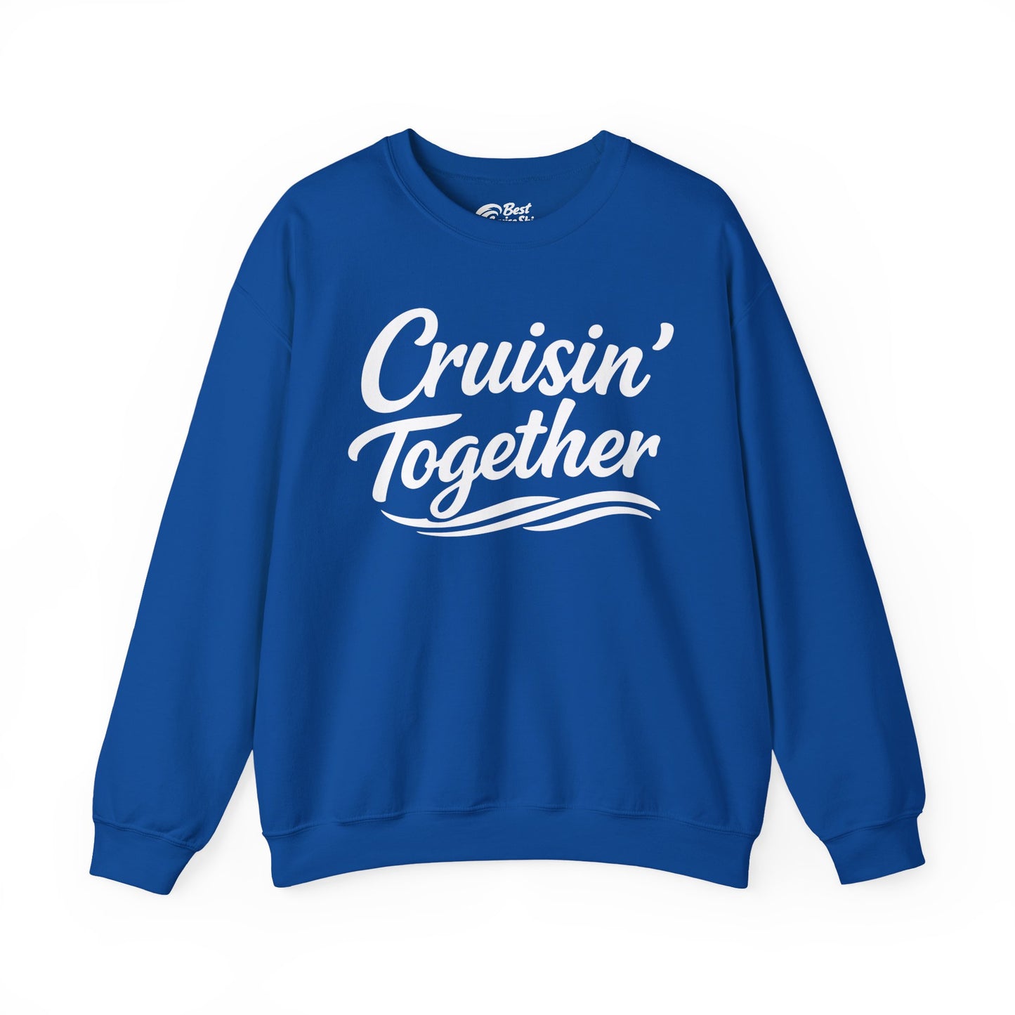 Cruisin Together Group Unity Shirt with Bold Script and Wave Design Sweatshirt - View 8 - Best Cruise Shirts